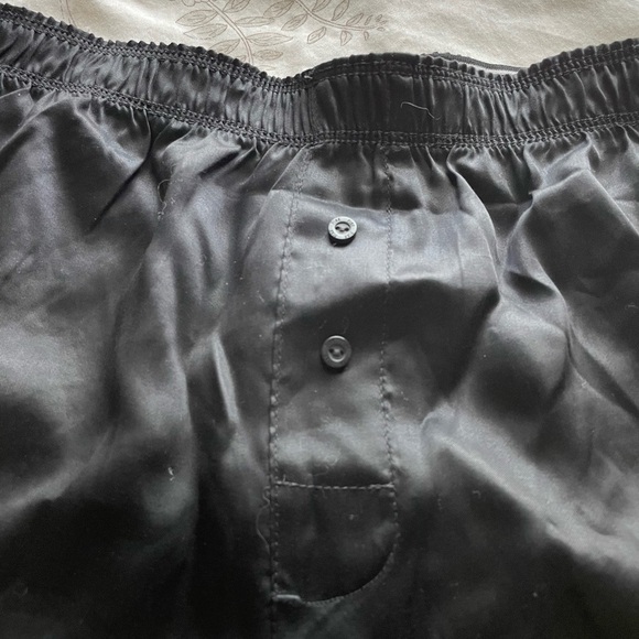 NWT VS Pink Rhinestone Skeleton Hands Black Satin Sleep Shorts Small Boxers - Picture 6 of 9